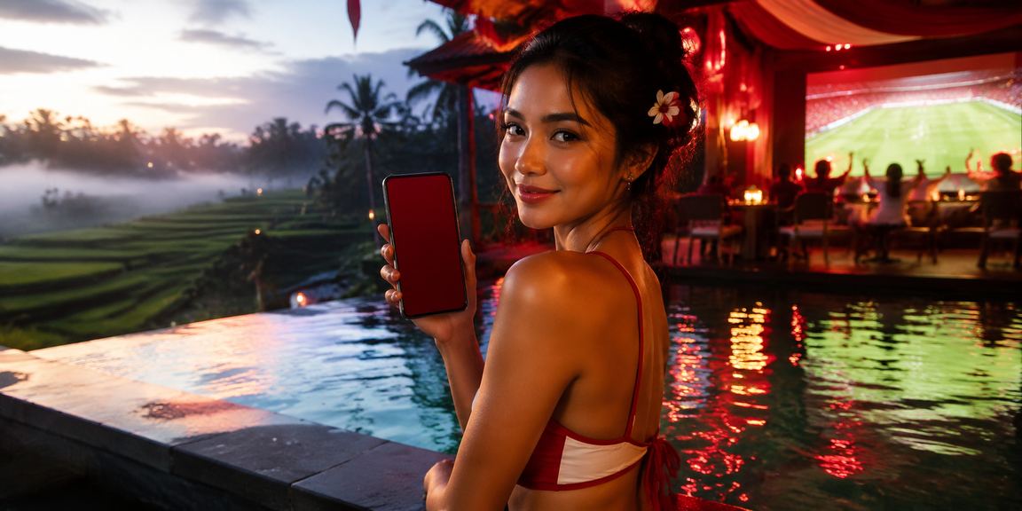 Model Vietnam menampilkan aplikasi platform pada ponsel dengan tampilan antarmuka yang modern dan berwarna