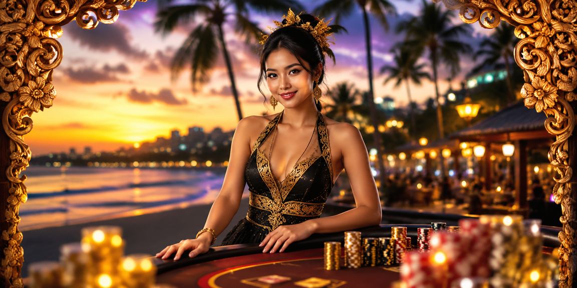 Suasana pantai cerah menggambarkan promosi deposit bonus dengan nuansa kasual dan menyenangkan
